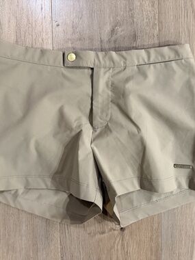 Parke and Ronen Lancaster 2" Men's Khaki Swim Shorts Sz 32